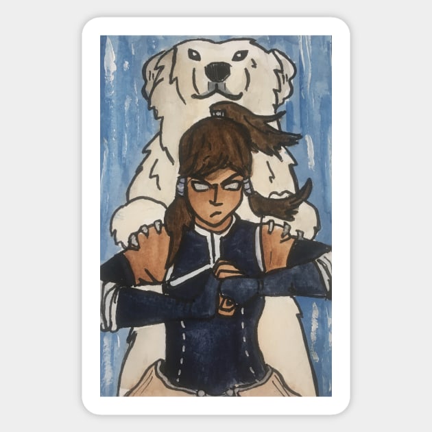 Avatar Korra Watercolour Sticker by TheDoodlemancer